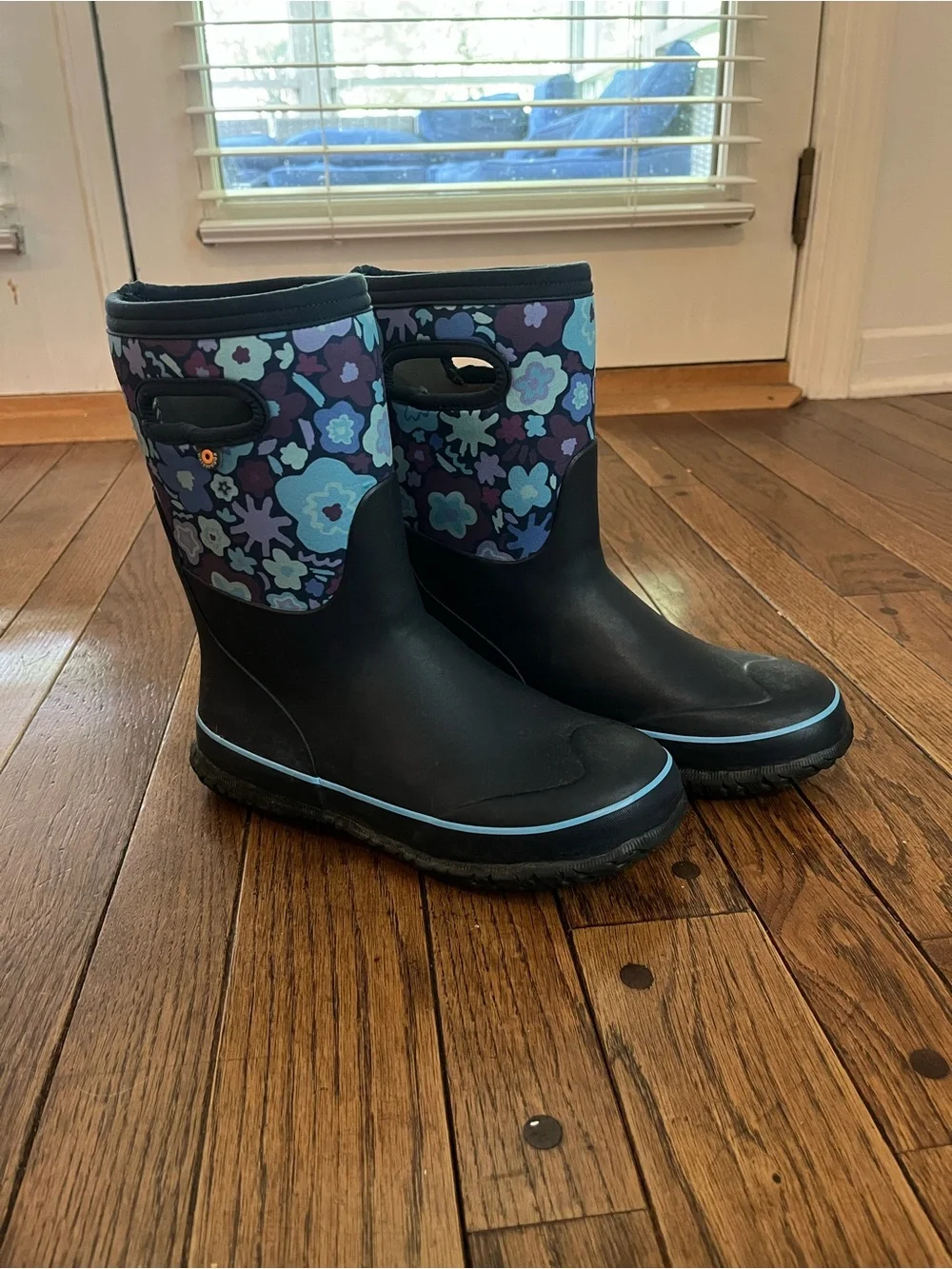 Bogs Kids Floral Pattern Navy Blue Rain and winter Boots